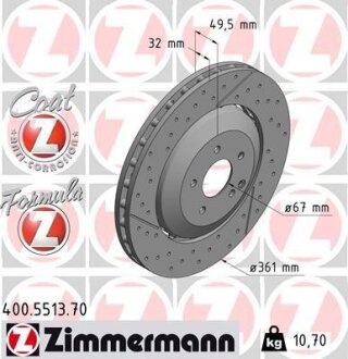 Гальмівний диск ZIMMERMANN 400.5513.70