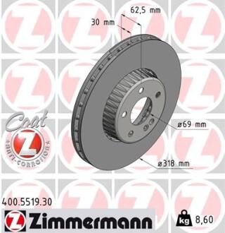 Диск гальмівний передній ZIMMERMANN 400.5519.30