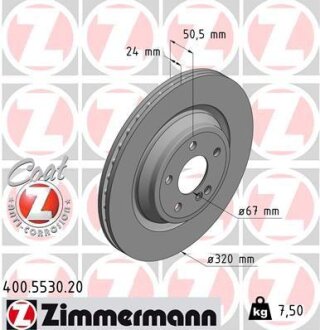 Гальмівний диск ZIMMERMANN 400.5530.20