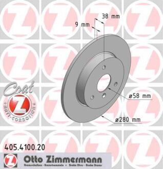 Гальмiвнi диски переднi ZIMMERMANN 405.4100.20