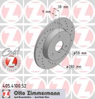 Диск тормозной ZIMMERMANN 405.4100.52