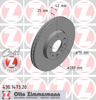 Гальмiвнi диски переднi ZIMMERMANN 430.1473.20