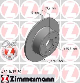 Диск гальмівний ZIMMERMANN 430.1475.20