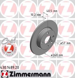 Диск гальмівний ZIMMERMANN 430.1489.20