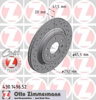 Диск гальмівний ZIMMERMANN 430.1496.52