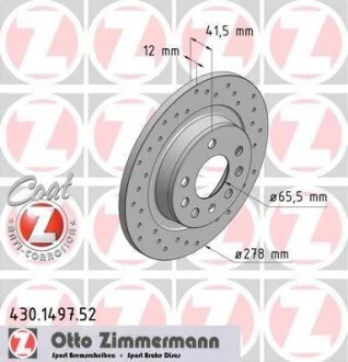 Диск гальмівний ZIMMERMANN 430.1497.52