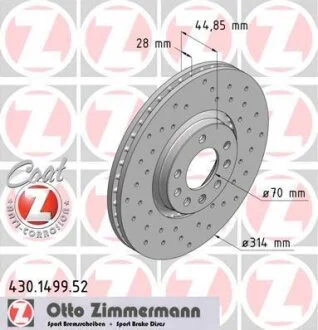 Диск гальмівний ZIMMERMANN 430.1499.52