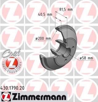 Гальмiвнi барабани заднi ZIMMERMANN 430.1790.20
