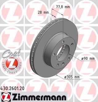 Гальмiвнi диски переднi ZIMMERMANN 430.2601.20
