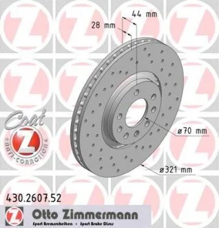 Диск гальмівний ZIMMERMANN 430.2607.52