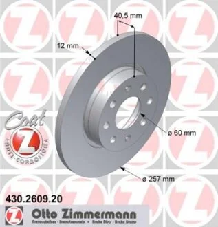 Диск гальмівний ZIMMERMANN 430.2609.20