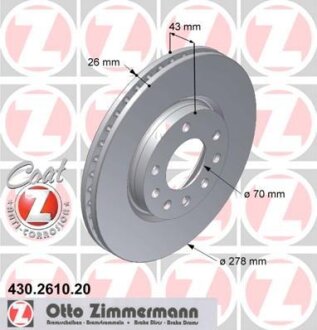 Диск гальмівний ZIMMERMANN 430.2610.20