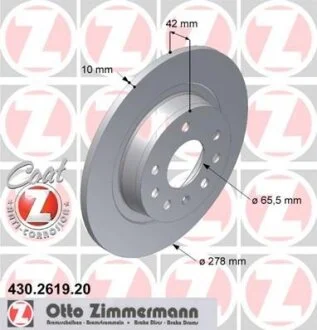 Гальмівний диск ZIMMERMANN 430.2619.20