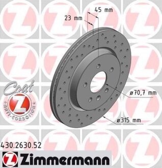 Гальмівний диск ZIMMERMANN 430.2630.52