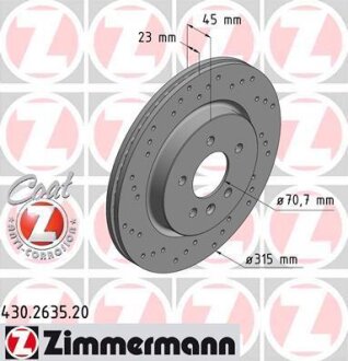 Диск гальмівний ZIMMERMANN 430.2635.20