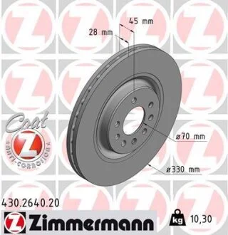 Гальмівний диск ZIMMERMANN 430.2640.20