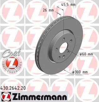 Гальмiвнi диски переднi 16" ZIMMERMANN 430.2642.20