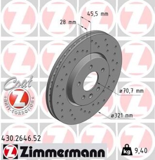Гальмівний диск ZIMMERMANN 430.2646.52