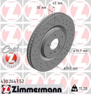 Гальмівний диск ZIMMERMANN 430.2647.52