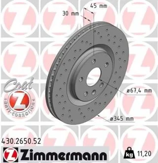 Гальмівний диск ZIMMERMANN 430.2650.52
