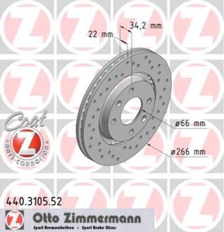 Диск гальмівний ZIMMERMANN 440.3105.52