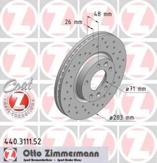 Диск гальмівний ZIMMERMANN 440.3111.52