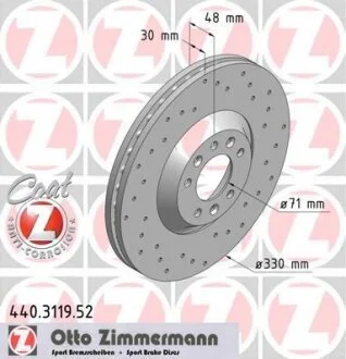 Диск гальмівний ZIMMERMANN 440.3119.52