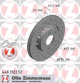 Диск гальмівний SPORT Z ZIMMERMANN 440.3122.52