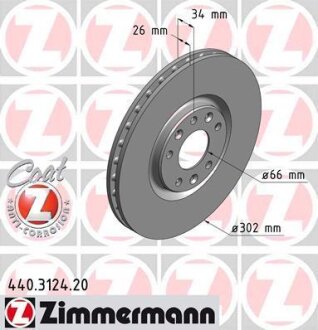 Диск гальмівний ZIMMERMANN 440.3124.20