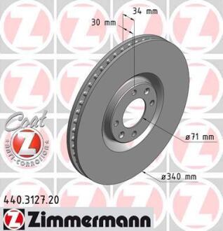 Гальмiвнi диски переднi ZIMMERMANN 440.3127.20