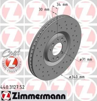 Диск гальмівний ZIMMERMANN 440.3127.52