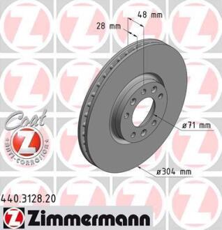 Гальмiвнi диски переднi ZIMMERMANN 440.3128.20
