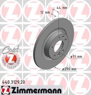 Гальмiвнi диски заднi ZIMMERMANN 440.3129.20
