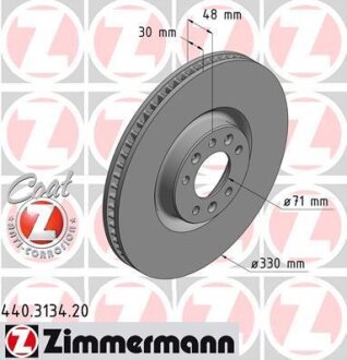 Гальмівний диск ZIMMERMANN 440.3134.20