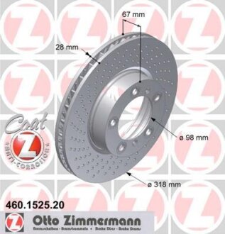 Диск гальмівний ZIMMERMANN 460.1525.20