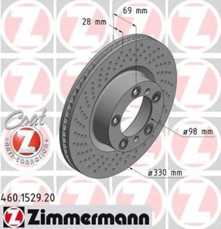 Гальмівний диск ZIMMERMANN 460.1529.20