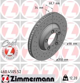 Диск гальмівний SPORT Z правий ZIMMERMANN 460.4505.52