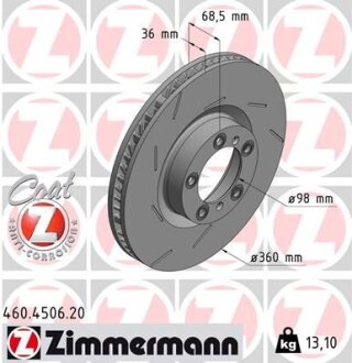 Гальмівний диск ZIMMERMANN 460.4506.20