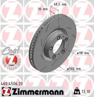 Гальмівний диск ZIMMERMANN 460.4506.20