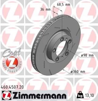 Гальмівний диск ZIMMERMANN 460.4507.20