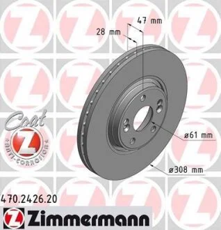 Диск гальмівний ZIMMERMANN 470.2426.20