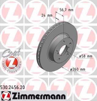 Диск гальмівний ZIMMERMANN 530.2456.20