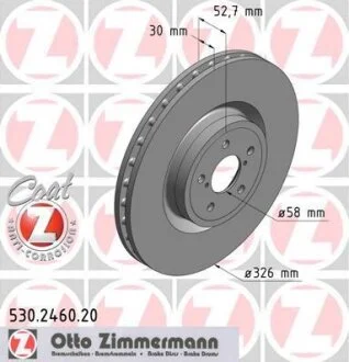 Диск гальмівний ZIMMERMANN 530.2460.20