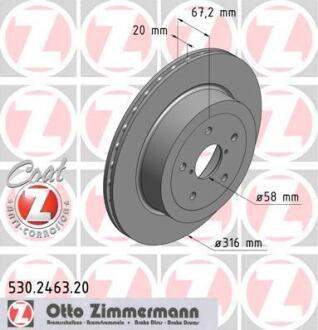 Гальмiвнi диски ZN заднi ZIMMERMANN 530.2463.20
