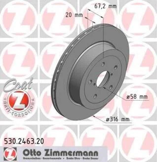 Гальмiвнi диски ZN заднi ZIMMERMANN 530.2463.20