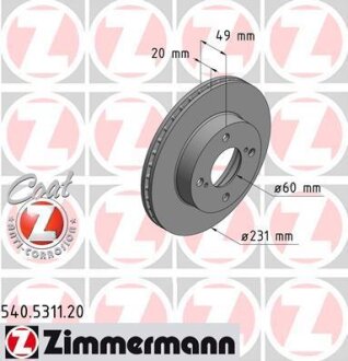 Гальмівний диск ZIMMERMANN 540.5311.20