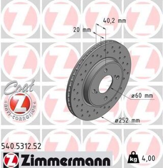 Гальмівний диск ZIMMERMANN 540.5312.52