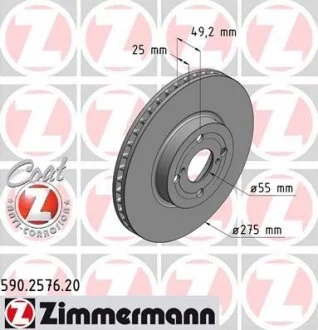 Диск гальмівний ZIMMERMANN 590.2576.20