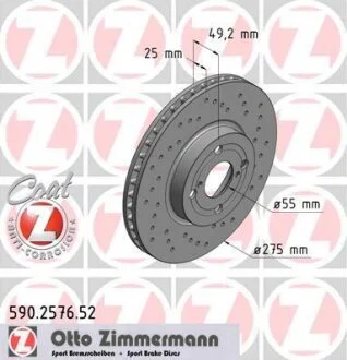 Диск гальмівний ZIMMERMANN 590.2576.52