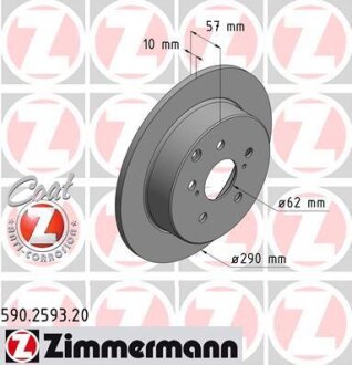 Тормозной диск ZIMMERMANN 590259320